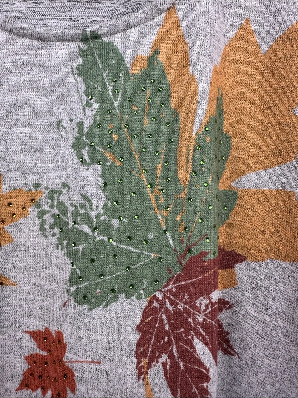 Astrologie Gray Autumn Leaf Long-Sleeve Top